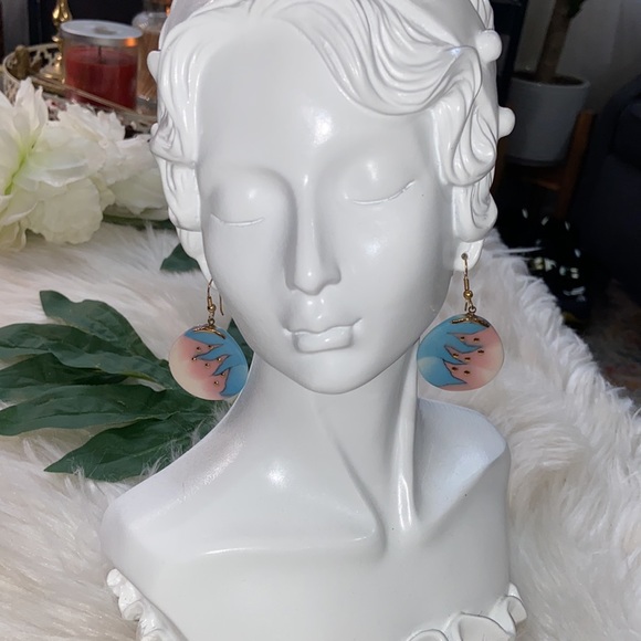 Ceramic Pastel Color Gold Tone Earrings - Picture 13 of 17